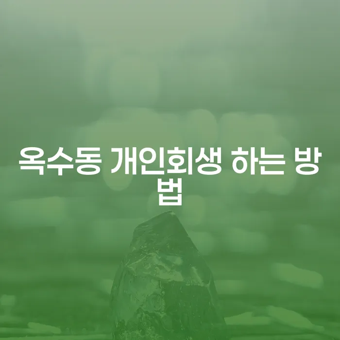옥수동에서 개인회생을 어떻게 신청할 수 있을까요?